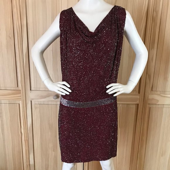 Haute Hippie Cowl Caviar Beaded Dress NWT - Picture 1 of 5
